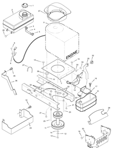 Engine Mount Diagram and Parts List for 7800319-385048X151 2008 Briggs and Stratton Lawn Tractor